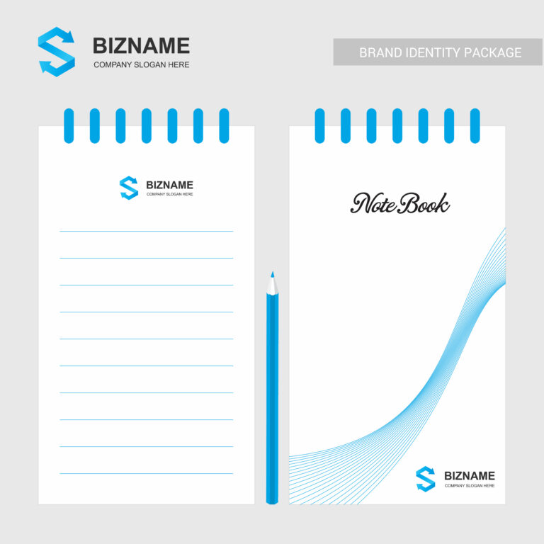 company design notepad with logo and stylish design