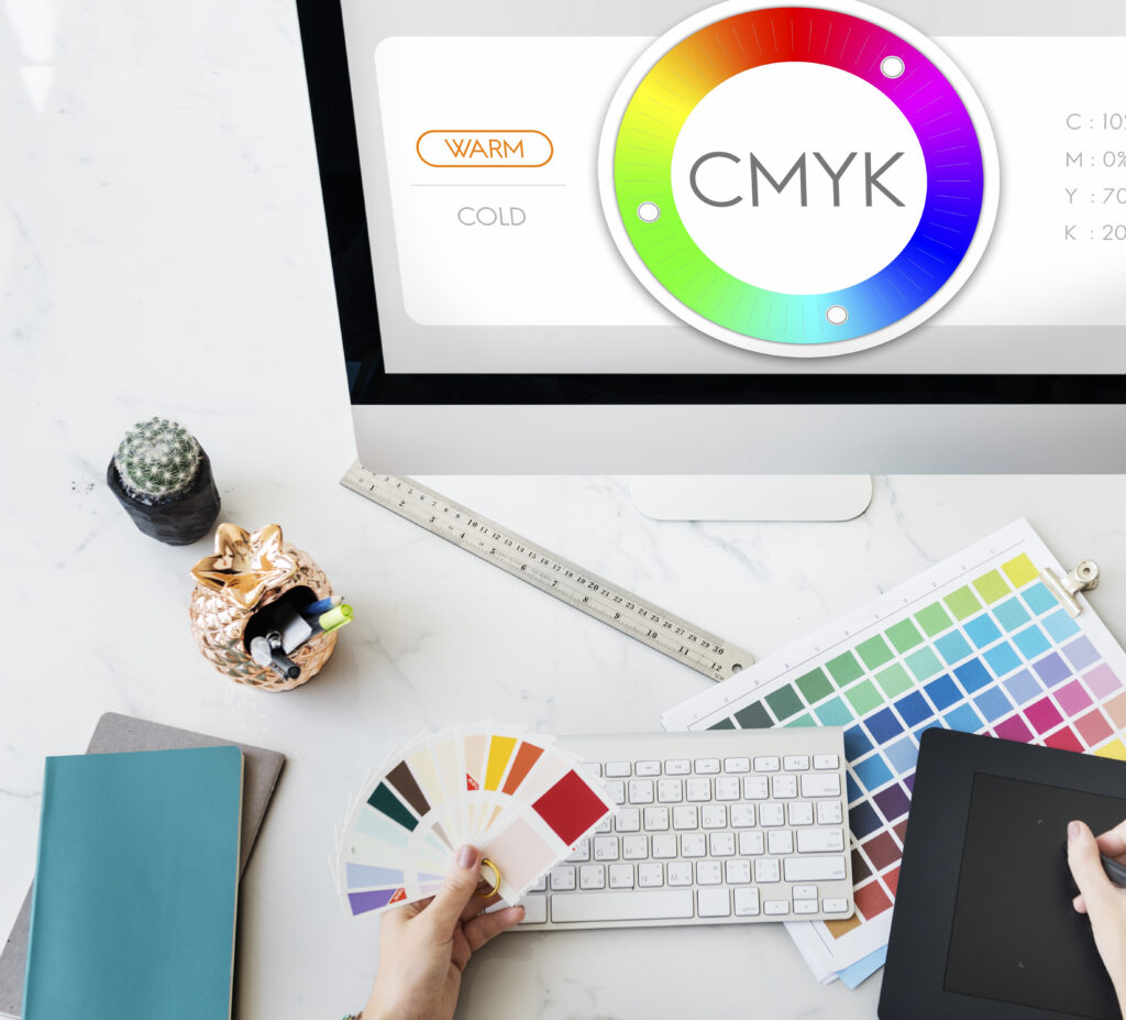 color swatch cmyk design spectrum sample concept