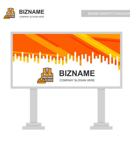 business bill board design with labour jacket logo